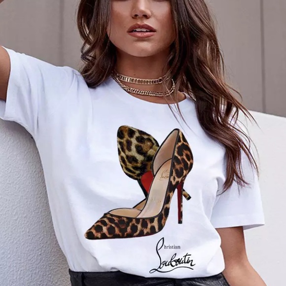 Tops - Red-Bottom Shoes Graphic Tee👠